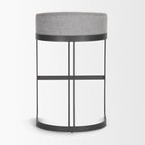 Hollyfield II Gray Fabric Seat W/ Gray Metal Base Bar Stool by Mercana at Eve Furniture