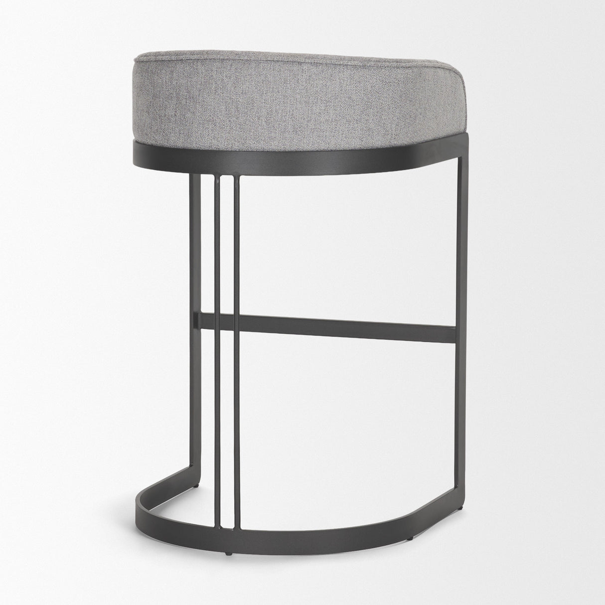 Hollyfield II Gray Fabric Seat W/ Gray Metal Base Bar Stool by Mercana at Eve Furniture