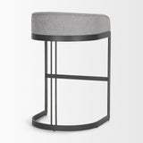 Hollyfield II Gray Fabric Seat W/ Gray Metal Base Bar Stool by Mercana at Eve Furniture