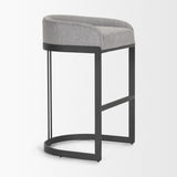 Hollyfield II Gray Fabric Seat W/ Gray Metal Base Bar Stool by Mercana at Eve Furniture