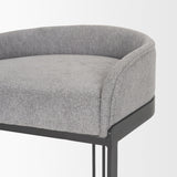 Hollyfield II Gray Fabric Seat W/ Gray Metal Base Bar Stool by Mercana at Eve Furniture
