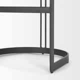 Hollyfield II Gray Fabric Seat W/ Gray Metal Base Bar Stool by Mercana at Eve Furniture