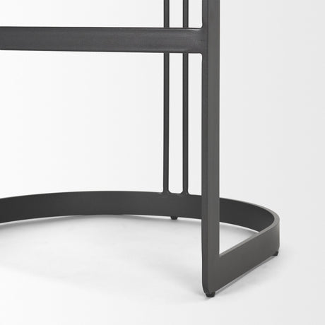 Hollyfield II Gray Fabric Seat W/ Gray Metal Base Bar Stool by Mercana at Eve Furniture
