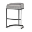 Hollyfield II Gray Fabric Seat W/ Gray Metal Base Bar Stool by Mercana at Eve Furniture