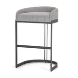 Hollyfield II Gray Fabric Seat W/ Gray Metal Base Bar Stool by Mercana at Eve Furniture