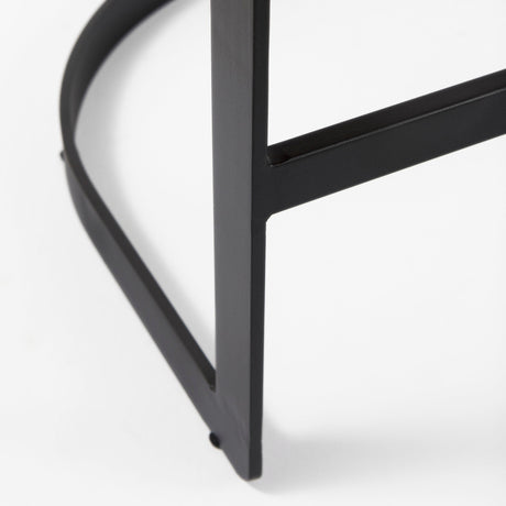 Hollyfield II Gray Fabric Seat W/ Gray Metal Base Counter Stool by Mercana at Eve Furniture