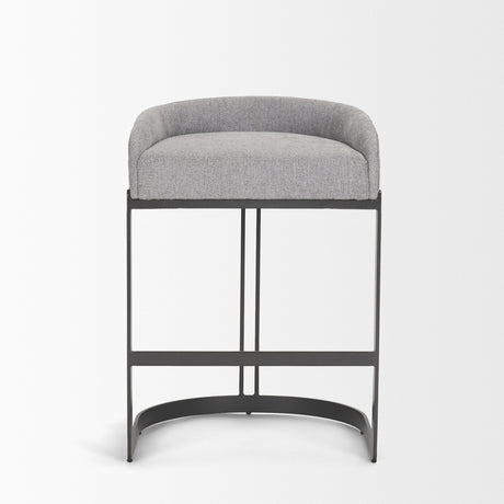 Hollyfield II Gray Fabric Seat W/ Gray Metal Base Counter Stool by Mercana at Eve Furniture