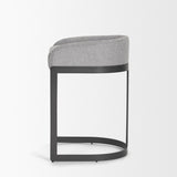 Hollyfield II Gray Fabric Seat W/ Gray Metal Base Counter Stool by Mercana at Eve Furniture