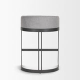 Hollyfield II Gray Fabric Seat W/ Gray Metal Base Counter Stool by Mercana at Eve Furniture