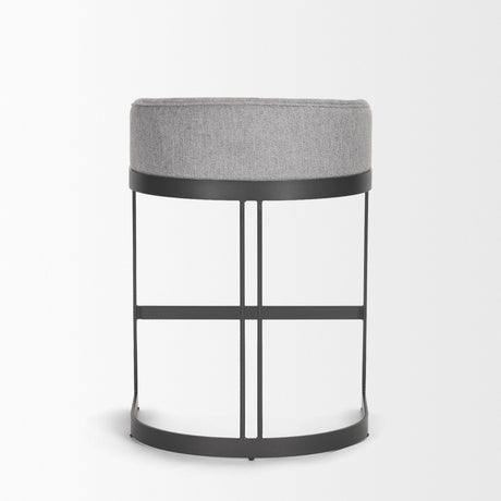 Hollyfield II Gray Fabric Seat W/ Gray Metal Base Counter Stool by Mercana at Eve Furniture