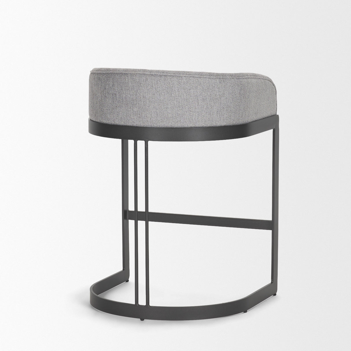 Hollyfield II Gray Fabric Seat W/ Gray Metal Base Counter Stool by Mercana at Eve Furniture