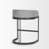 Hollyfield II Gray Fabric Seat W/ Gray Metal Base Counter Stool by Mercana at Eve Furniture