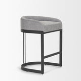Hollyfield II Gray Fabric Seat W/ Gray Metal Base Counter Stool by Mercana at Eve Furniture