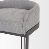 Hollyfield II Gray Fabric Seat W/ Gray Metal Base Counter Stool by Mercana at Eve Furniture