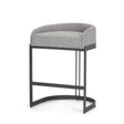 Hollyfield II Gray Fabric Seat W/ Gray Metal Base Counter Stool by Mercana at Eve Furniture