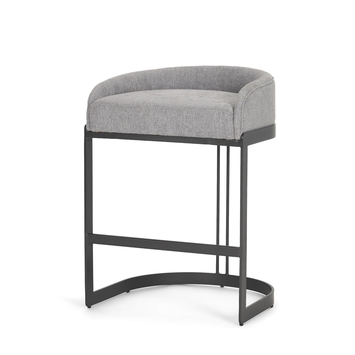 Hollyfield II Gray Fabric Seat W/ Gray Metal Base Counter Stool by Mercana at Eve Furniture
