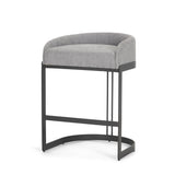 Hollyfield II Gray Fabric Seat W/ Gray Metal Base Counter Stool by Mercana at Eve Furniture