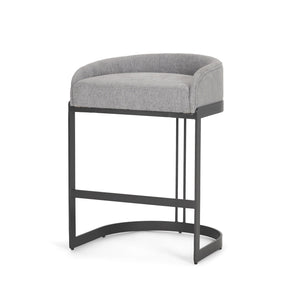 Hollyfield II Gray Fabric Seat W/ Gray Metal Base Counter Stool by Mercana at Eve Furniture