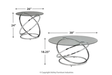 Hollynyx Chrome Finish Table by Ashley at Eve Furniture