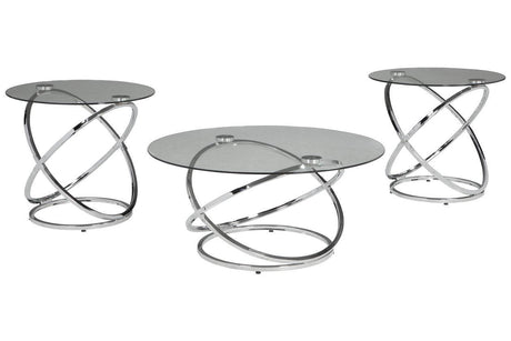 Hollynyx Chrome Finish Table by Ashley at Eve Furniture