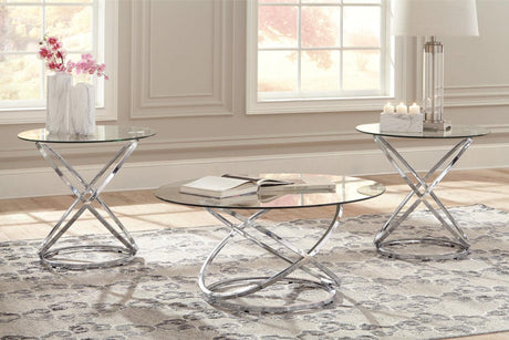 Hollynyx Chrome Finish Table by Ashley at Eve Furniture