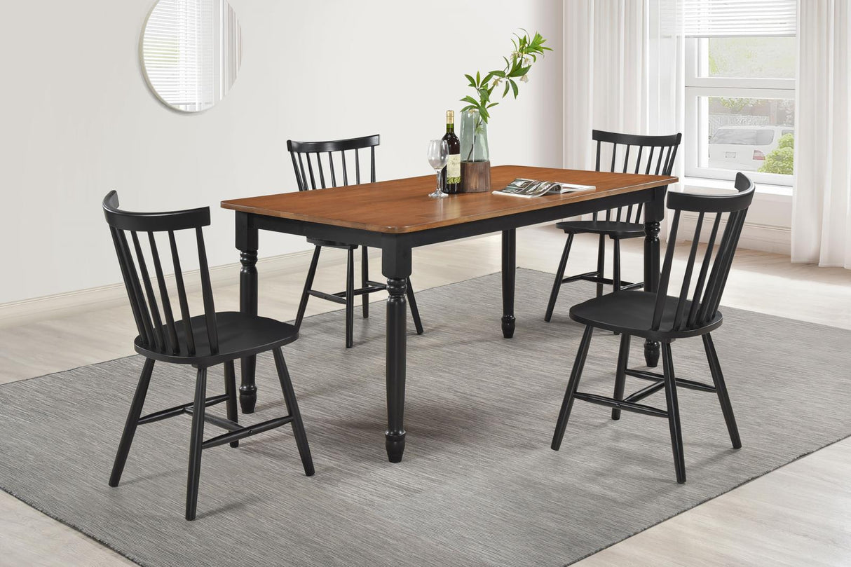 Hollyoak Walnut/Black 5-Piece Rectangular Dining Set