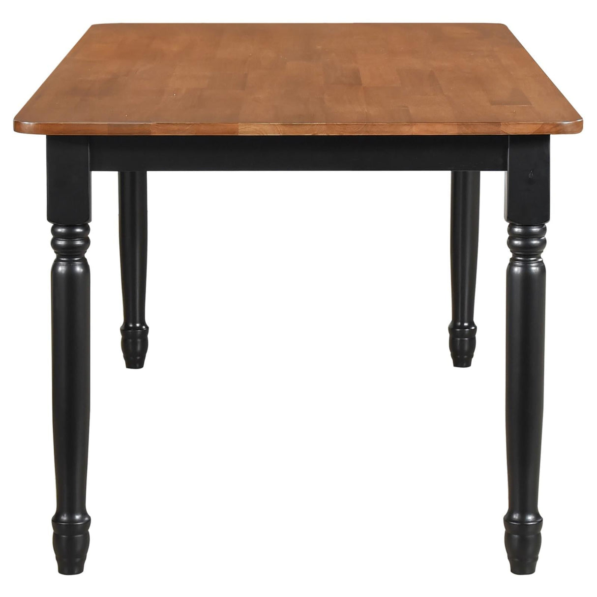 Hollyoak Farmhouse Rectangular Dining Table with Turned Legs Walnut and Black