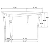 Hollyoak Farmhouse Rectangular Dining Table with Turned Legs Walnut and Black