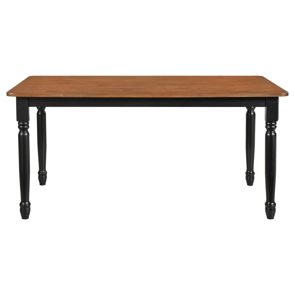 Hollyoak Walnut and Black Farmhouse Rectangular Dining Table with Turned Legs by Coaster at Eve Furniture