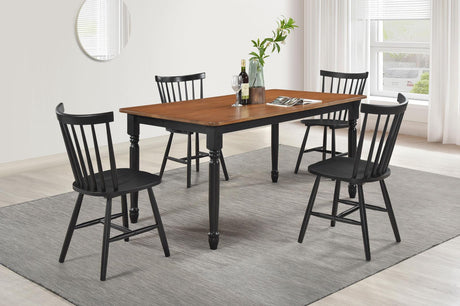 Hollyoak Walnut/Black 5-Piece Rectangular Dining Set by Coaster at Eve Furniture