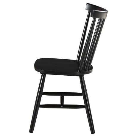 Hollyoak Windsor Spindle Back Dining Side Chairs Black (Set of 2) by Coaster at Eve Furniture