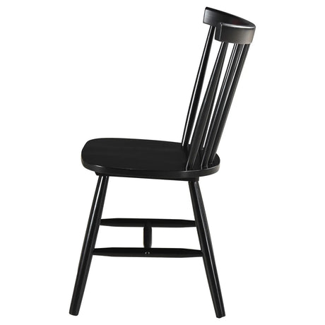 Hollyoak Windsor Spindle Back Dining Side Chairs Black (Set of 2) by Coaster at Eve Furniture