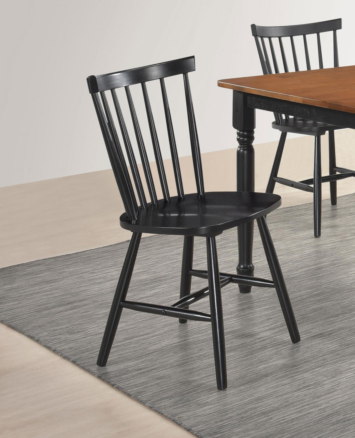 Hollyoak Windsor Spindle Back Dining Side Chairs Black (Set of 2) by Coaster at Eve Furniture