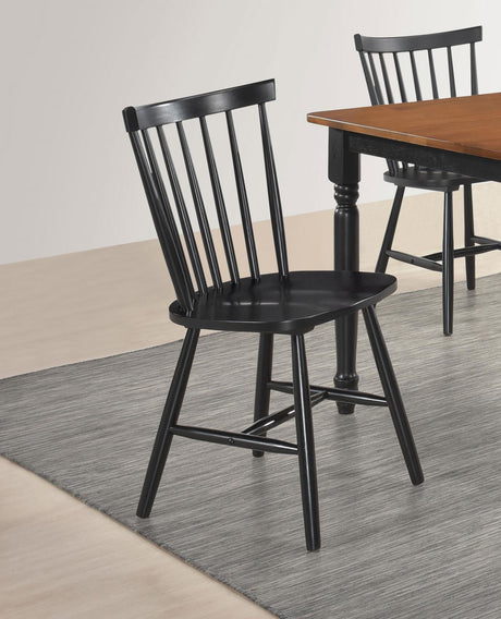 Hollyoak Windsor Spindle Back Dining Side Chairs Black (Set of 2) by Coaster at Eve Furniture