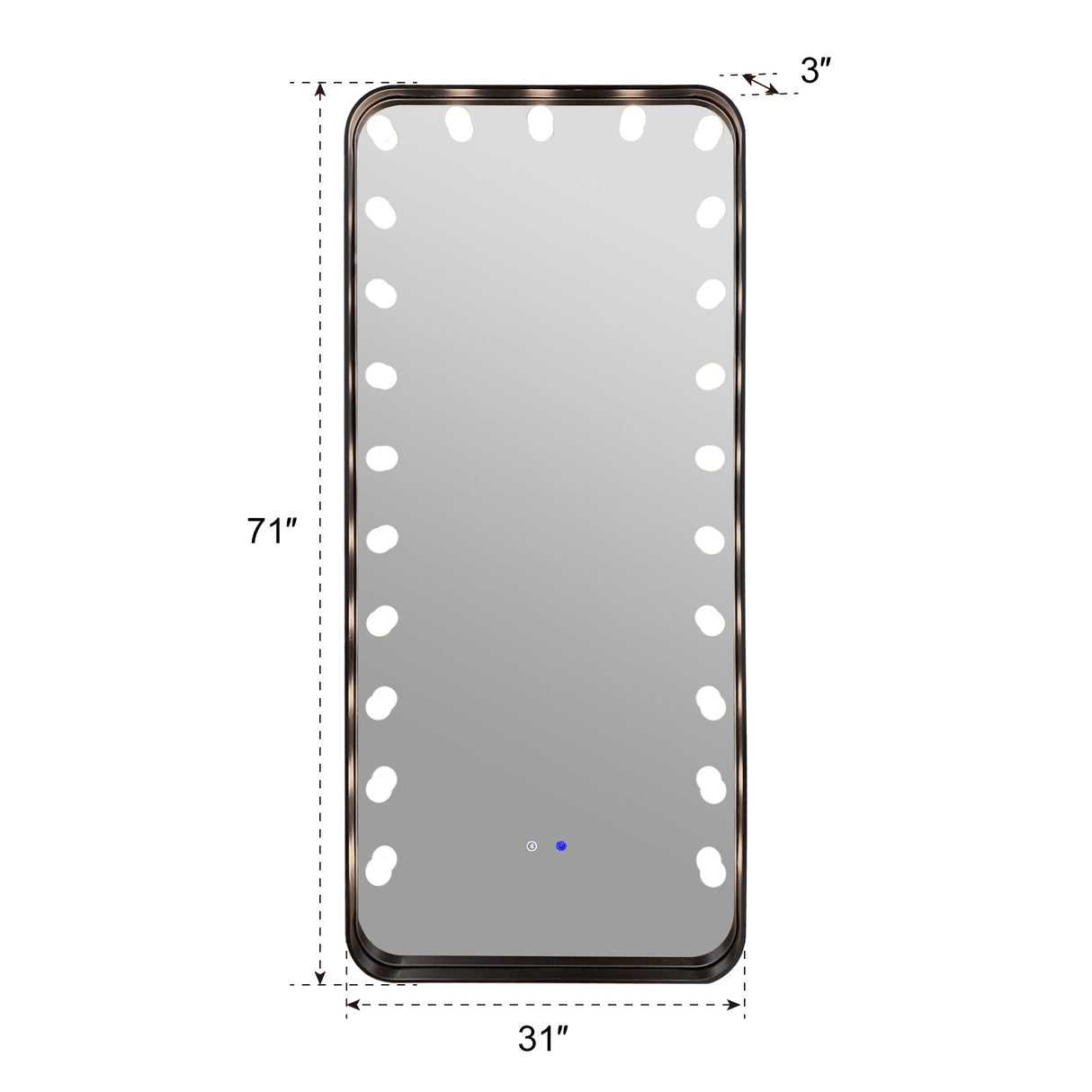 Hollywood 2 Black Floor Mirror by New Era Innovations at Eve Furniture
