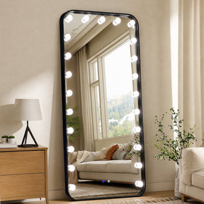 Hollywood 2 Black Floor Mirror by New Era Innovations at Eve Furniture