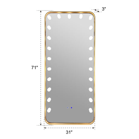 Hollywood 2 Gold Floor Mirror by New Era Innovations at Eve Furniture