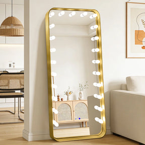 Hollywood 2 Gold Floor Mirror by New Era Innovations at Eve Furniture