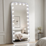 Hollywood 2 Silver Floor Mirror by New Era Innovations at Eve Furniture