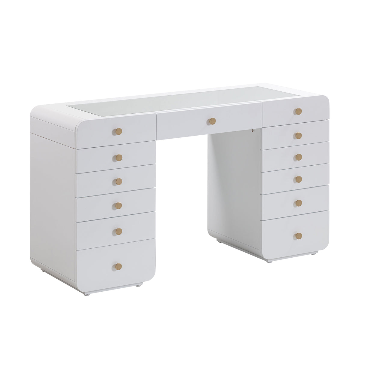 Hollywood 56" White Desk with Vanity Mirror by TOV Furniture at Eve Furniture