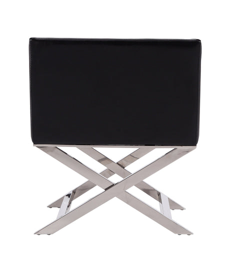 Hollywood Lounge Accent Chair in Black and Polished Chrome by Manhattan Comfort at Eve Furniture