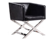 Hollywood Lounge Accent Chair in Black and Polished Chrome by Manhattan Comfort at Eve Furniture