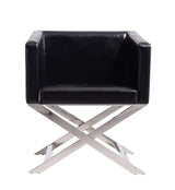 Hollywood Lounge Accent Chair in Black and Polished Chrome (set of 2) by Manhattan Comfort at Eve Furniture