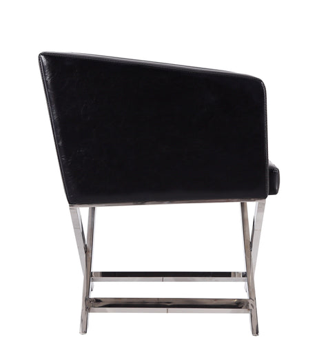Hollywood Lounge Accent Chair in Black and Polished Chrome (set of 2) by Manhattan Comfort at Eve Furniture
