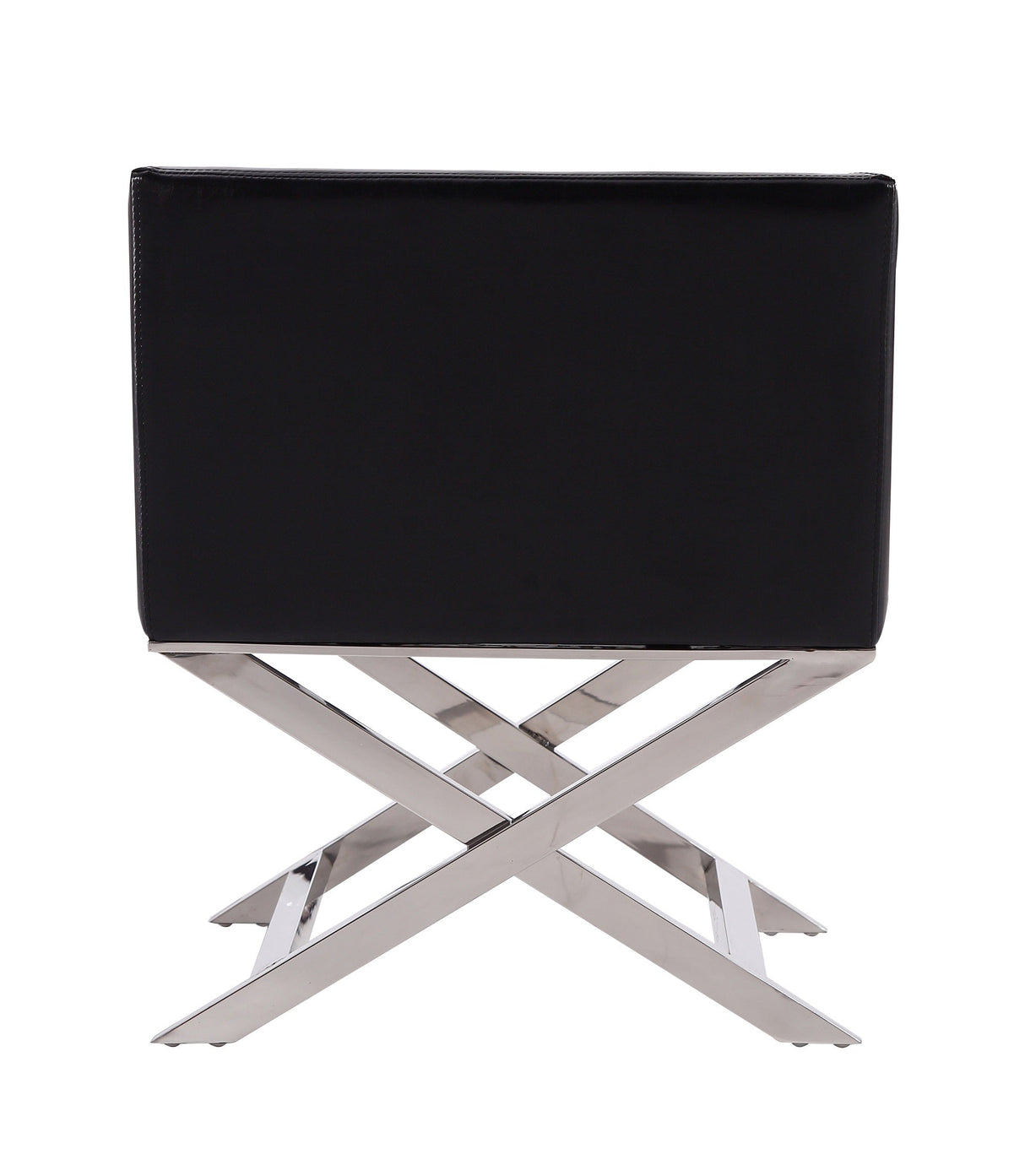 Hollywood Lounge Accent Chair in Black and Polished Chrome (set of 2) by Manhattan Comfort at Eve Furniture
