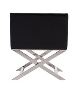 Hollywood Lounge Accent Chair in Black and Polished Chrome (set of 2) by Manhattan Comfort at Eve Furniture