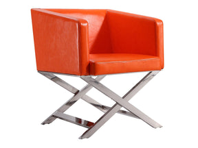 Hollywood Lounge Accent Chair in Orange and Polished Chrome by Manhattan Comfort at Eve Furniture