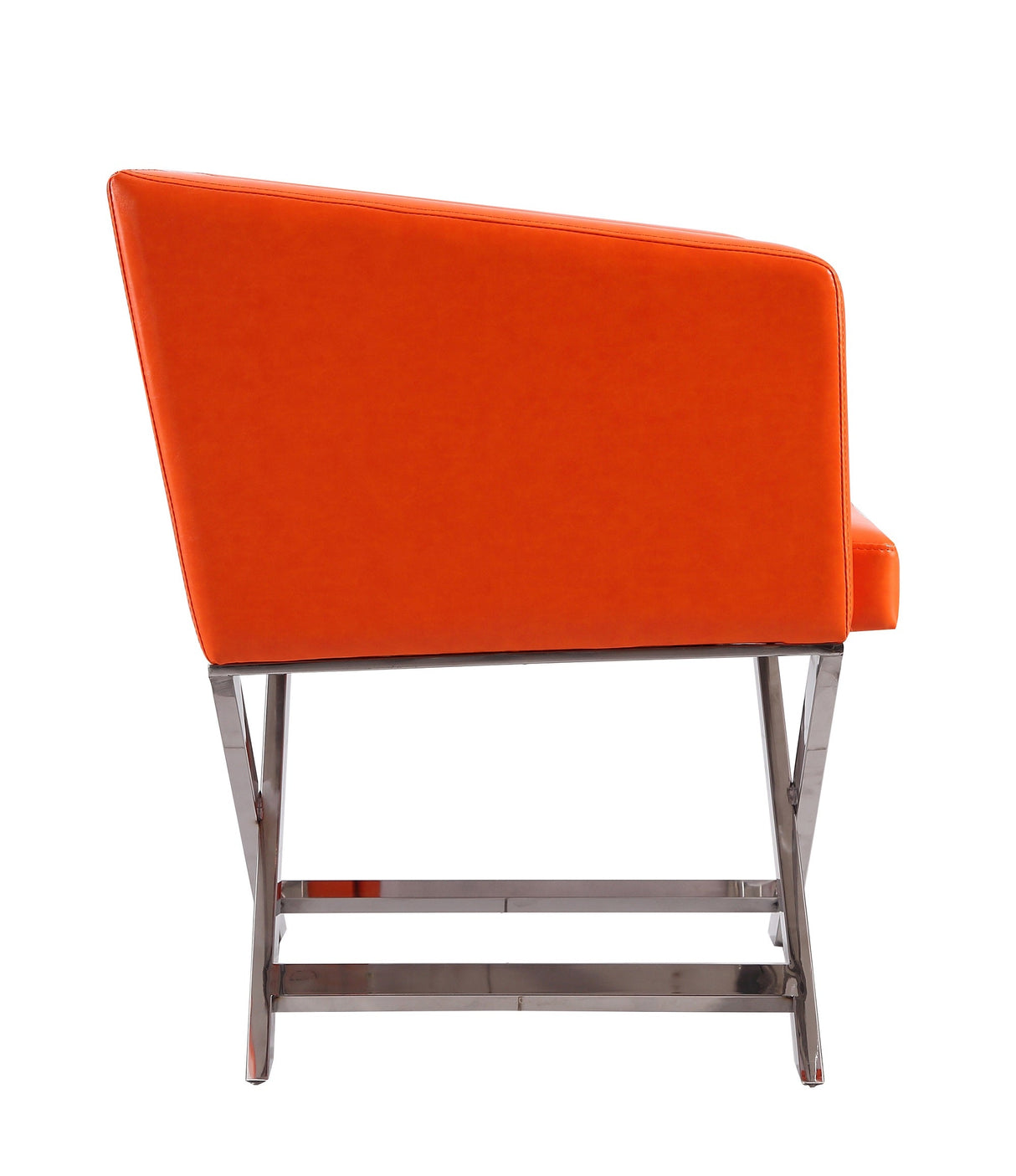 Hollywood Lounge Accent Chair in Orange and Polished Chrome (set of 2) by Manhattan Comfort at Eve Furniture