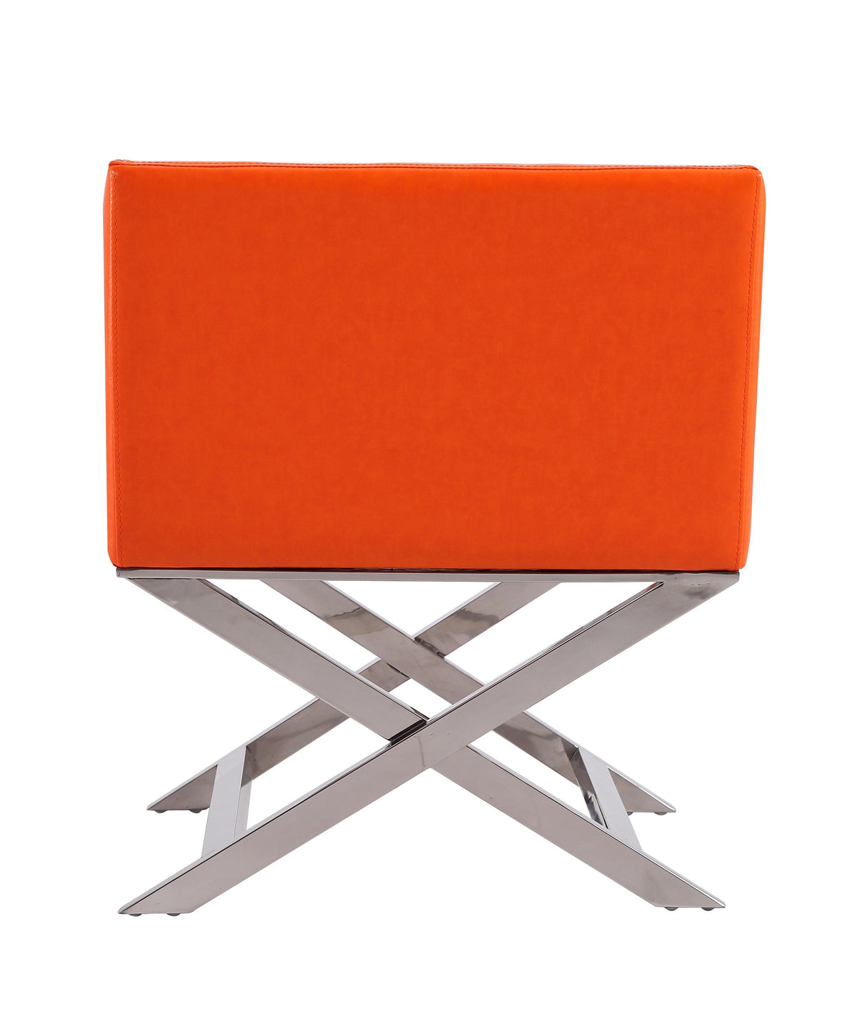 Hollywood Lounge Accent Chair in Orange and Polished Chrome (set of 2) by Manhattan Comfort at Eve Furniture