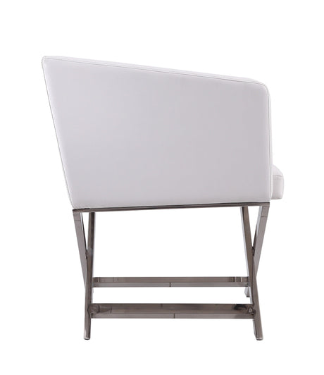 Hollywood Lounge Accent Chair in White and Polished Chrome by Manhattan Comfort at Eve Furniture
